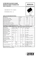 Datasheet BCX5316 manufacturer Zetex